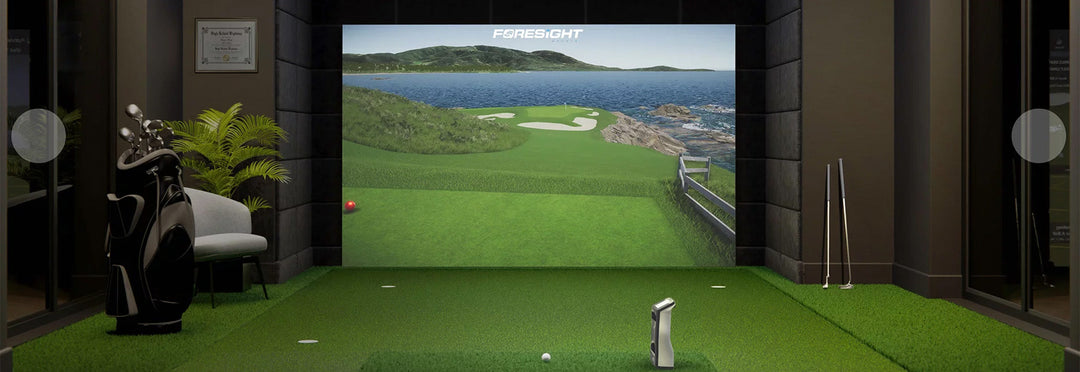 Golfsimulator in de veranda bij iemand thuis