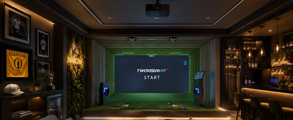 Golfsimulator in de veranda bij iemand thuis
