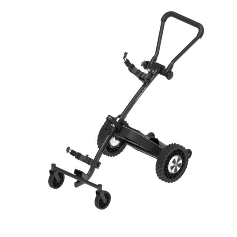 Caddytrek R3X elektrische follow me golftrolley zwart uitegklapt