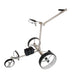 Golf&More Eagle RVS Elektrische Golftrolley schuin vooraanzicht witte achtergrond