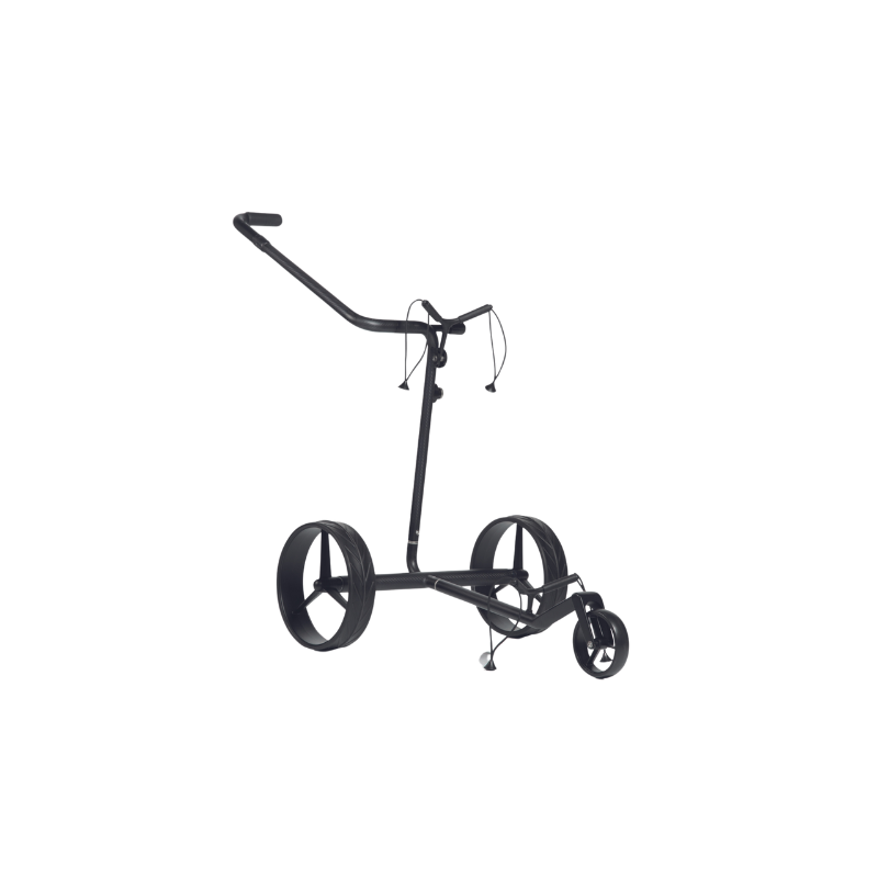 Jucad Carbon Travel Nero SV 2.0 Elektrische Golftrolley schuin vooraanzicht