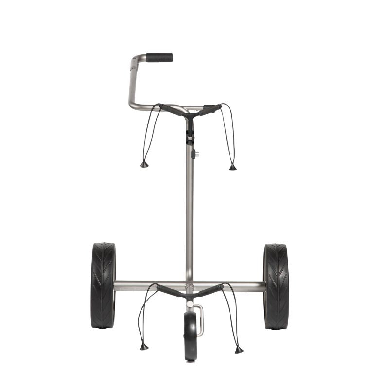 Elektrische Golftrolley JuCad Drive SL Master Titan Set vooraanzicht van de trolley met witte achtergrond