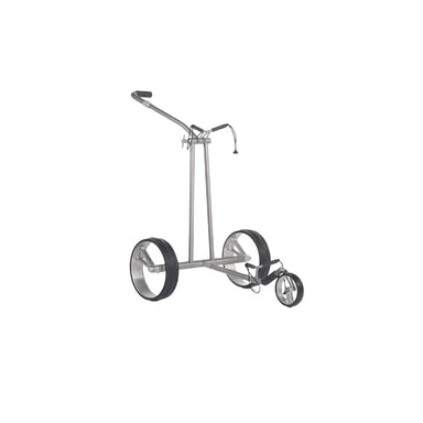 Elektrische golftrolley JuCad Phantom Titan 2.0 schuin zij vooraanzicht linker kant met witte achtergrond