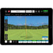 Face Impact location weergegeven op een Ipad met witte achtergrond zie je de boog van de golfbal