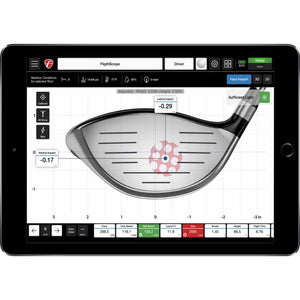 Face Impact location weergegeven op een Ipad met witte achtergrond zie je de vertical en lateral Impact