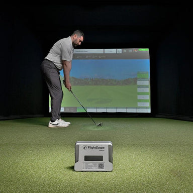 Golf Simulator Flightscope Mevo+ indoor gebruik voorbeeld vanuit Flightscope