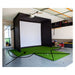 Golf Putting Green für Indoor-Golfsimulator 24/7 Golf schräge Frontansicht mit einem klaren Hinweis, dass es sich nur um den Verkauf des Putting Green und dass der Kunde deutlich sieht, was die Indoor-Putting Green für Home Golf Simulation ist.