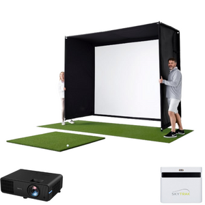 Indoor Golf Simulator SkyTrak+ vooraanzicht met launch monitor