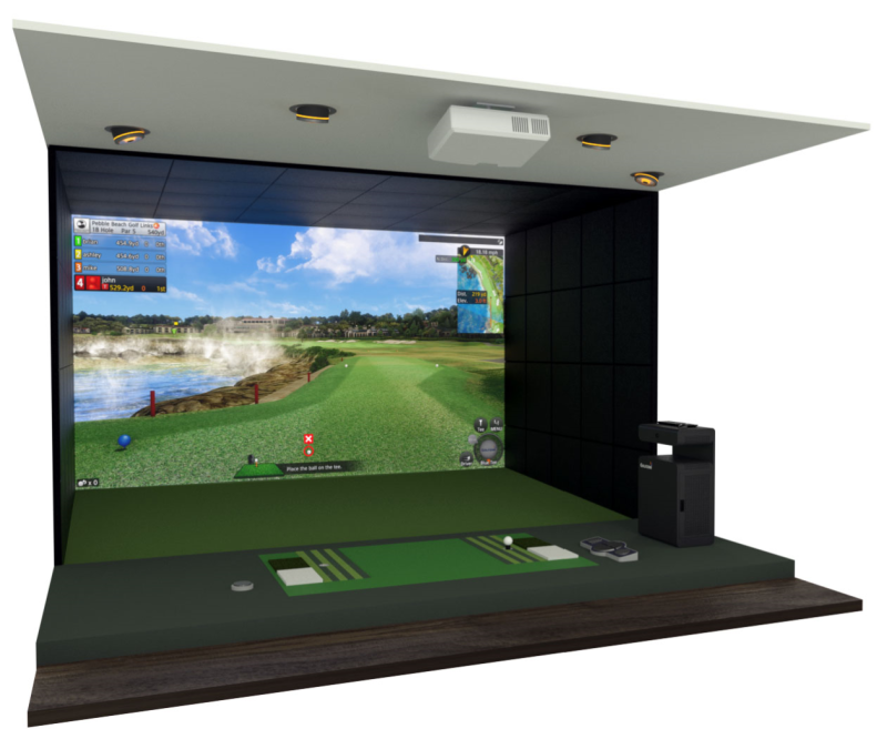 Golfzon x FutureForeGolf T1 Golf Simulator totale box met witte achtergrond