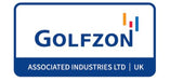 Hier wordt het logo van Golfzon Golfsimulators weergegeven