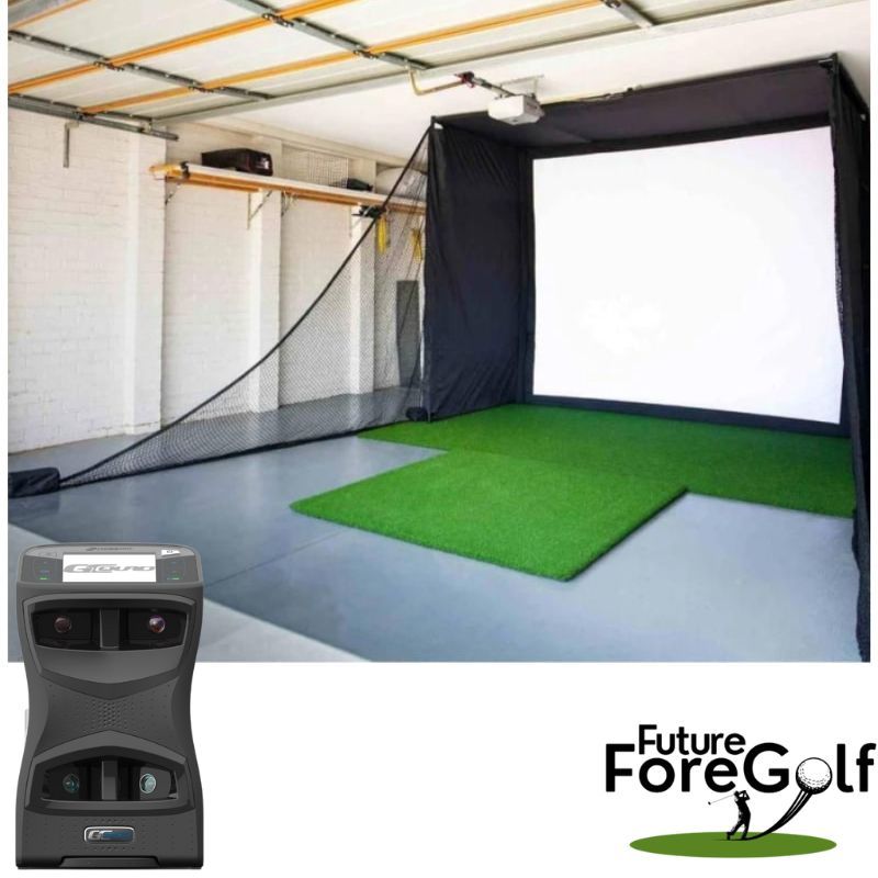 Indoor Golfsimulator vooraanzicht met een GC Quad