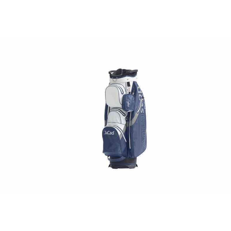 JuCad Aquastop Plus Golftas Wit-Donkerblauw zij aanzicht witte achtergrond