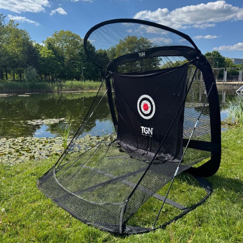 TGN Golfnet voor in de tuin gekocht door klant naast het water, van de achterkant
