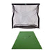 The Net Return Pro Series V2 Large en Pro Turf Golfmat met witte achtergrond.